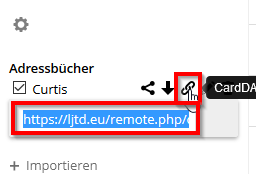 Adressbuch URL kopieren