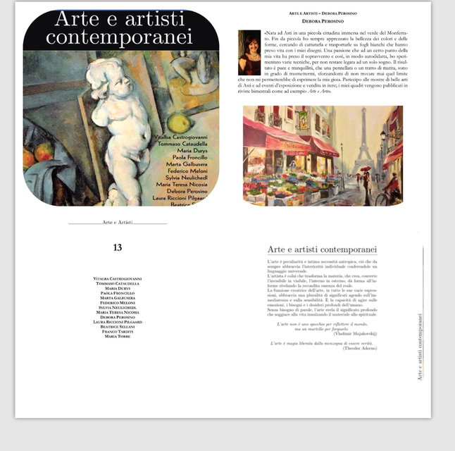 Pubblicazioni di 7 opere personali nel catalogo n.13 di Arte e artisti contemporanei