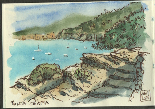 Camogli Italien_Kleinskizze 12x8 cm