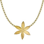 Collier fleur martelée Herbier, dorure à l'or fin, XL