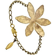 Bracelet chaîne fleur martelée Herbier, dorure à l'or fin