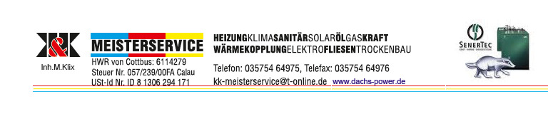 K&K- Meisterservice Meuro -dachs-powers BHKW KRAFT WÄRME WASSER