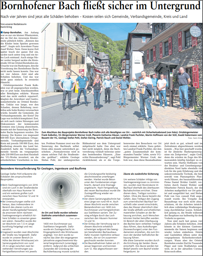 Zeitungsartikel vom 28. Mai 2020, Mit freundlicher Genehmigung der Rhein-Lahn-Zeitung/Rhein-Zeitung