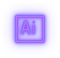 Logo Adobe Illustrator en néon