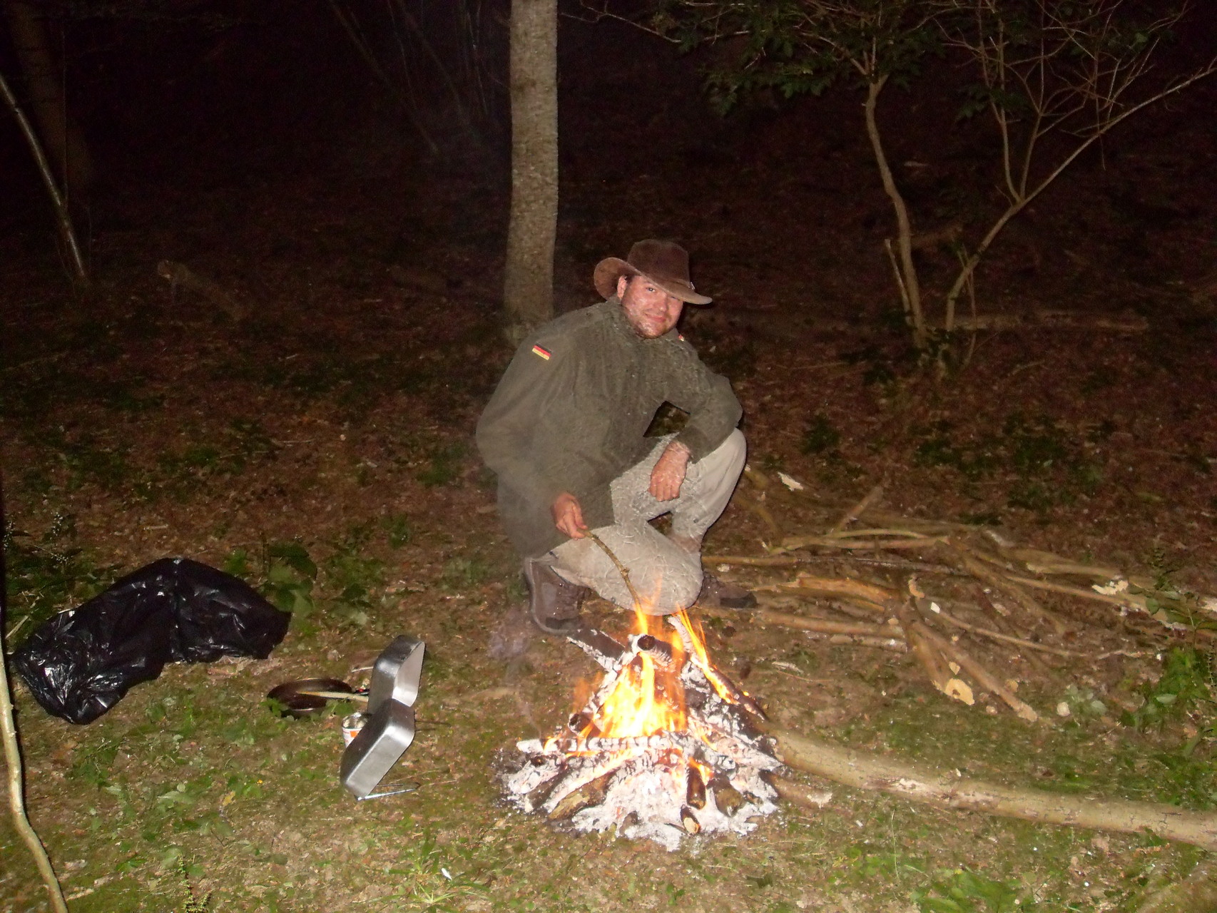 Larry enjoying the fire like a man