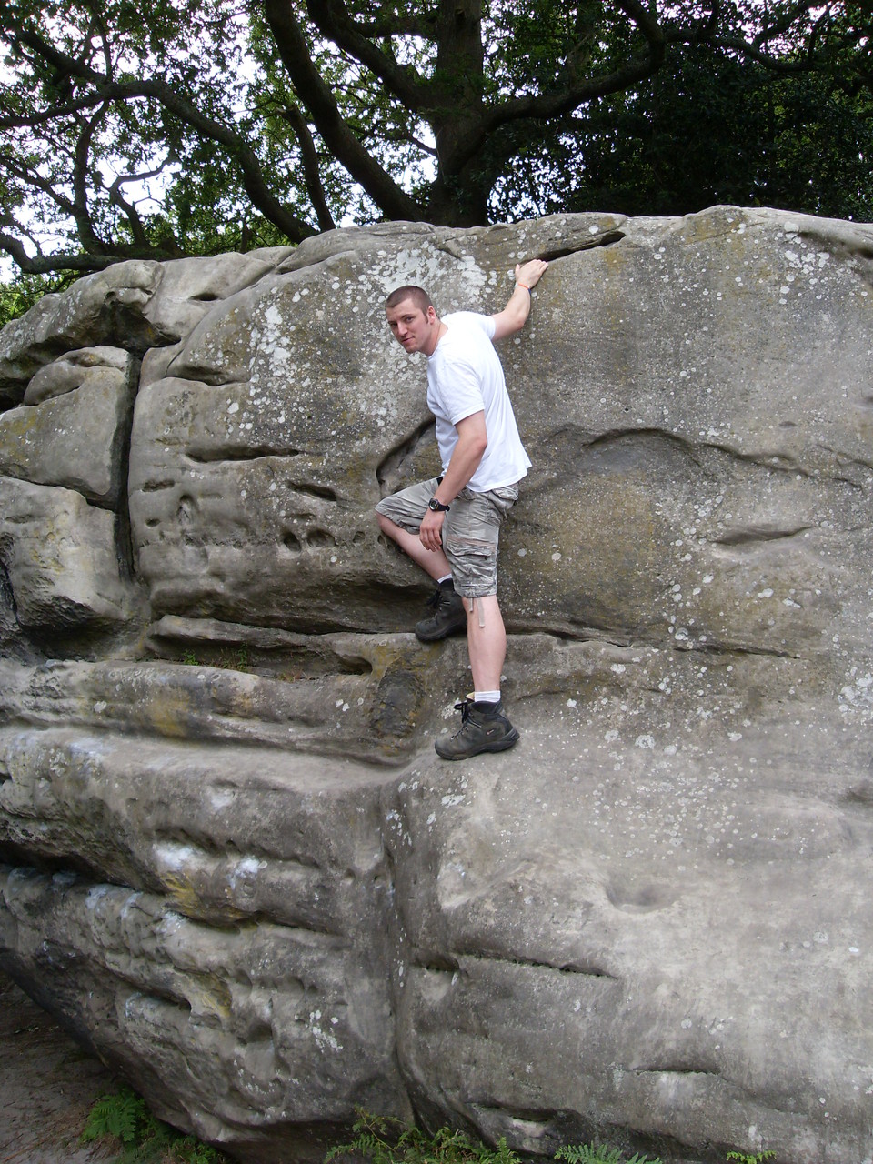 Steve climbing a lovely rock