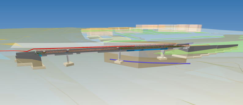 Modelo de seguimiento de las obras de un puente del futuro Tramvia del Camp de Tarragona. (Fuente: Infraestructures.cat)