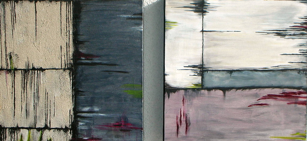 "Grenzen" Acryl auf Leinwand Diptychon 2mal 50/50cm