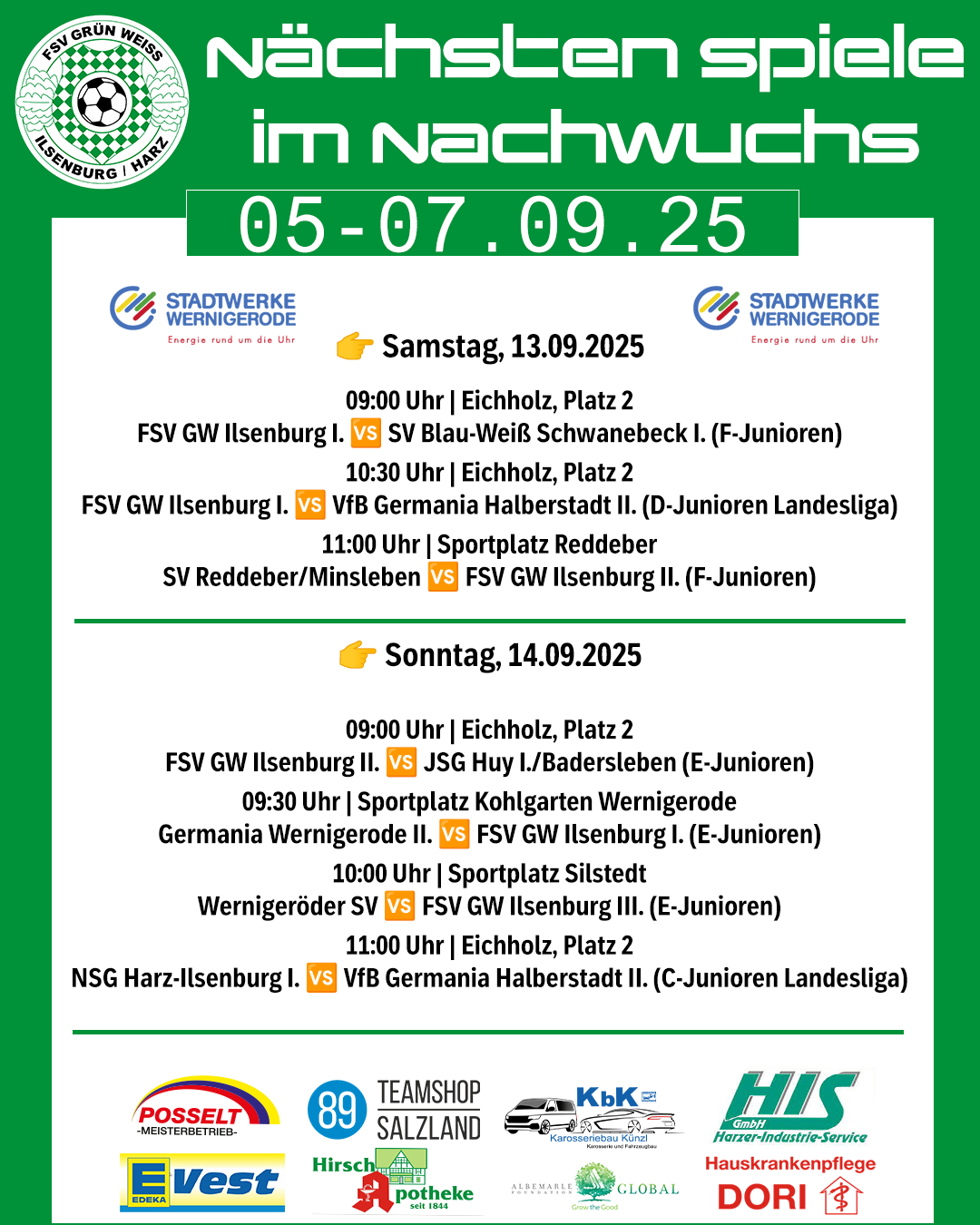 Vorbericht Nachwuchsspiele 13./14.09.2025
