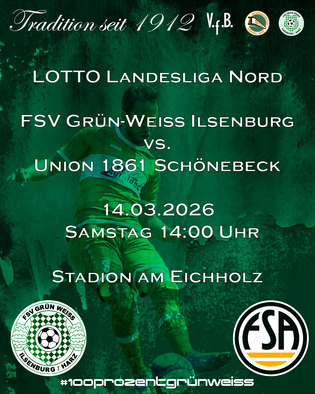 LOTTO‑Landesliga Nord: FSV Grün‑Weiß Ilsenburg empfängt Union 1861 Schönebeck