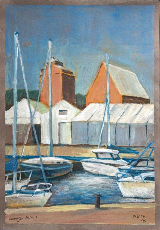 Kolberger Hafen I, 2024, Gouache, 56x39