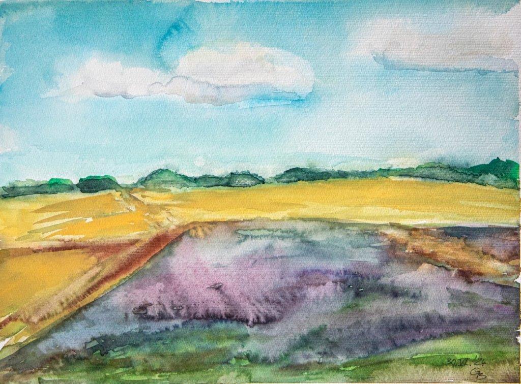 Blau-Violett, 2024, Aquarell, 33x45