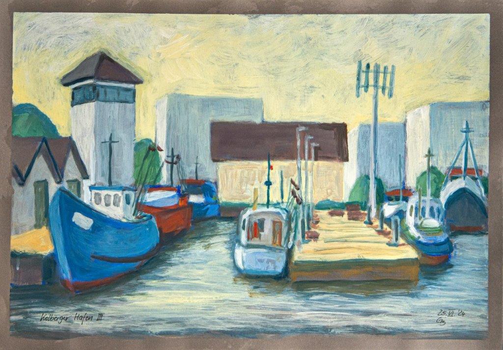 Kolberger Hafen III, 2024, Gouache, 38x56