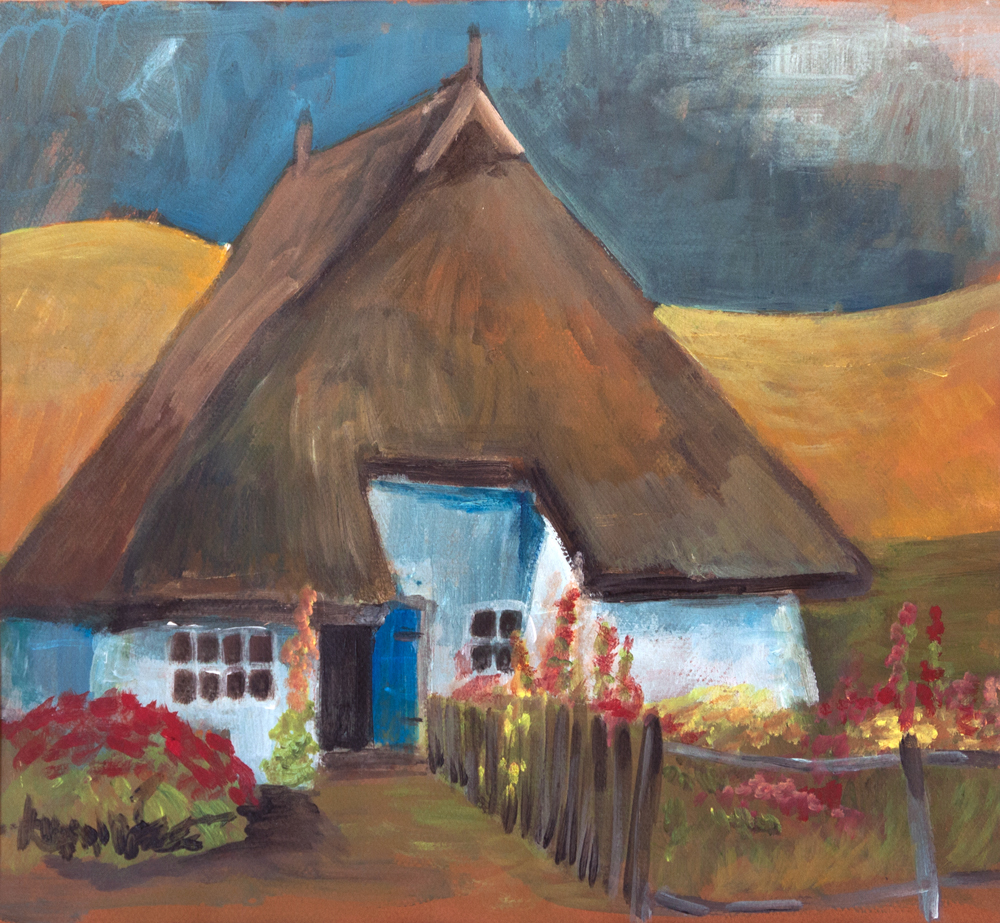 Pfarrwitwenhaus (Mönchgut), 2008, Acryl auf Karton, 36x39cm