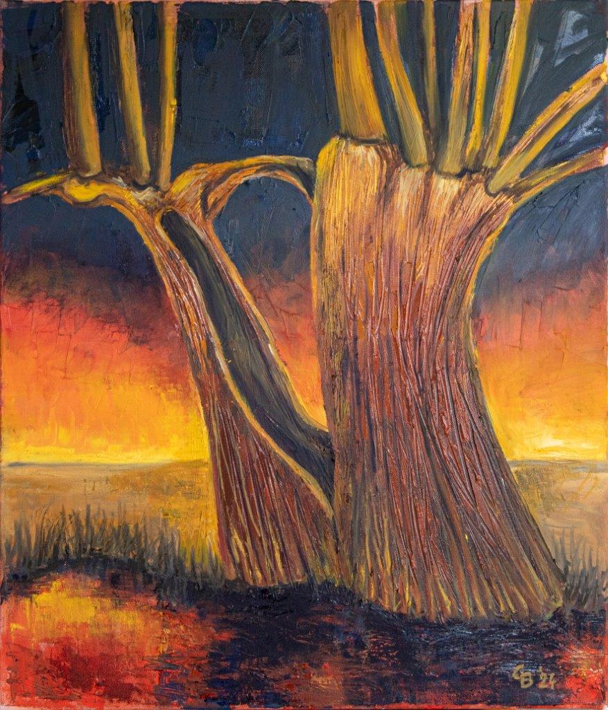 Abspaltung, 2024, Öl auf Leinwand, 70x60cm