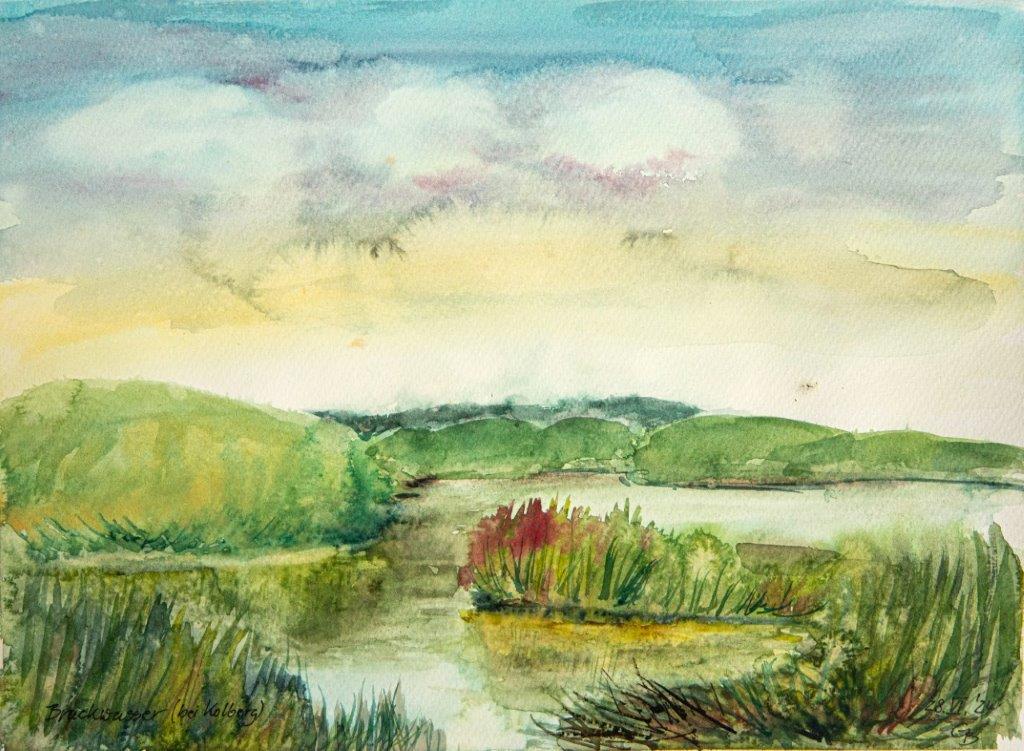 Brackwasser, 2024, Aquarell, 33,5x45