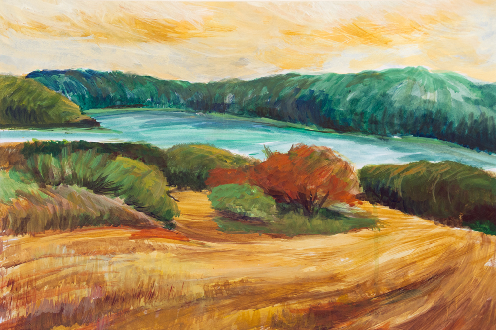 Am Breiten Luzin, 1999, Acryl auf Karton, 40x60cm