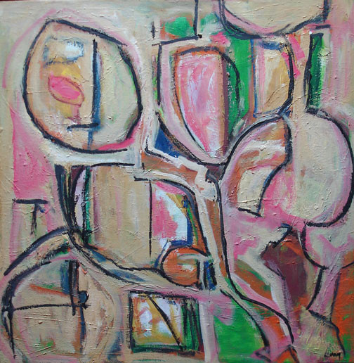 Pink Muse 36"x36" oil/canvas