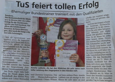 TuS feiert tollen Erfolg - Sauerlandkurier vom 13.3.13