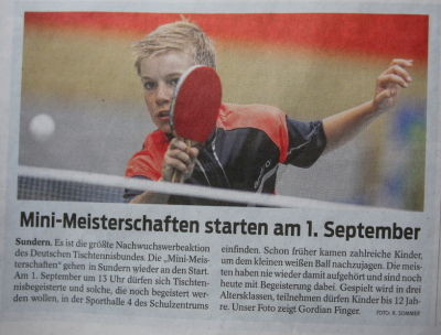 Mini-Meisterschaften starten am 1. September - WP Lokalteil 24.8.12