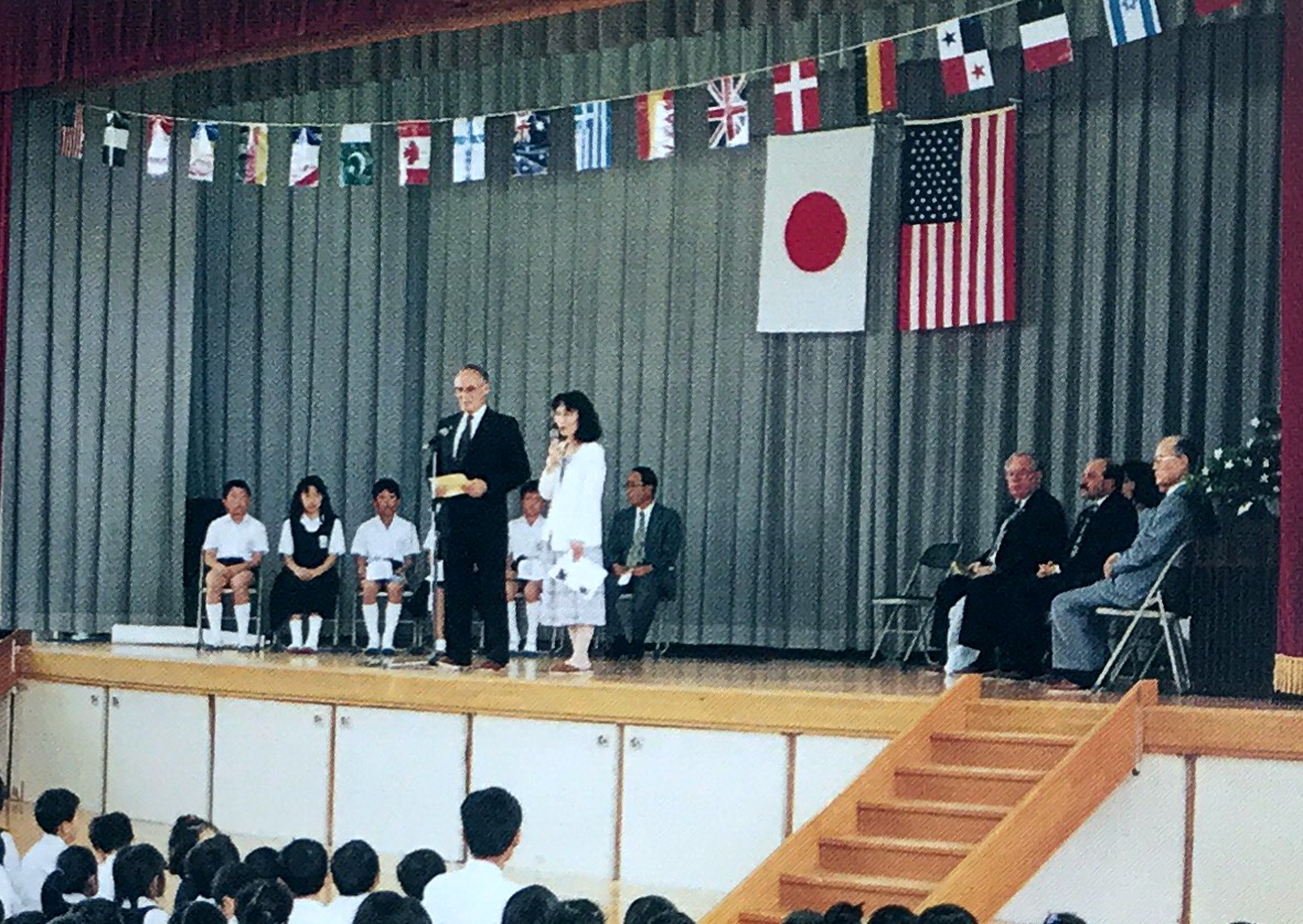 カプチリ市長、松崎小学校にて挨拶