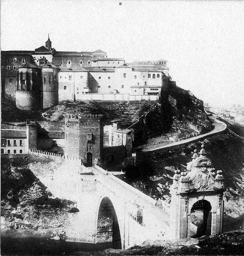 Puente de Alcántara (Toledo) en 1856. Fotografía de Joseph Carpentier - Toledo Olvidado