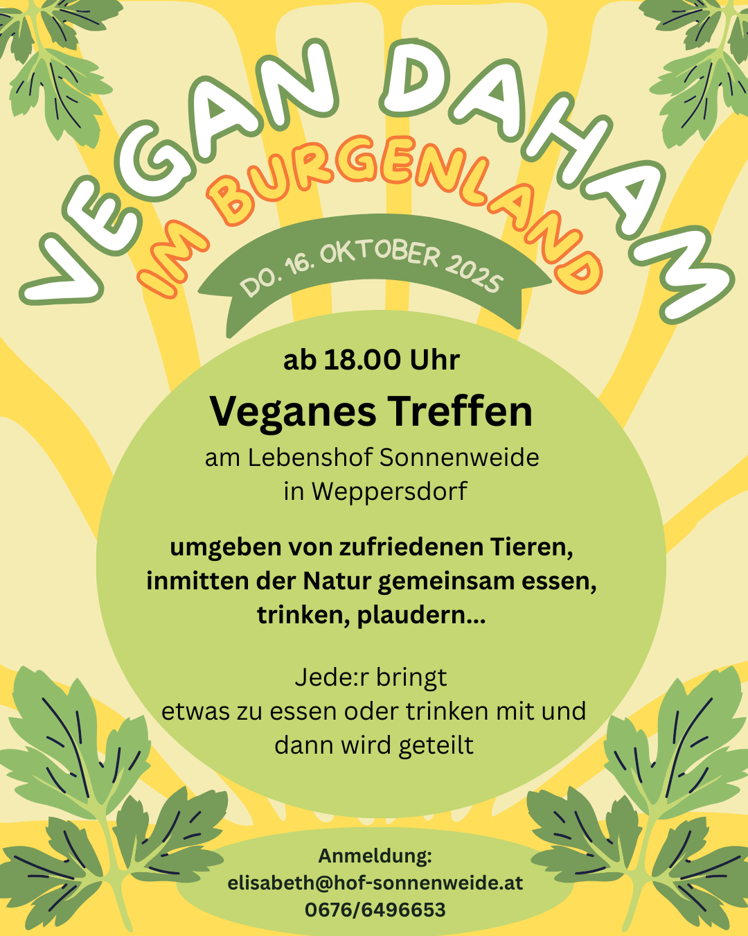 16. Oktober: Vegan Daham im Burgenland