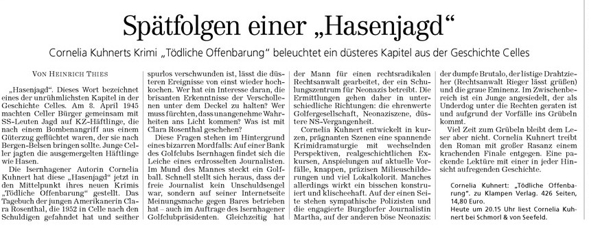 Heinrich Thies, Hannoversche Algemeine Zeitung, 13.11.2011