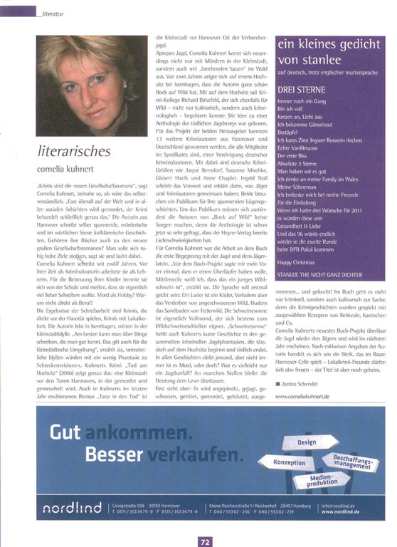 Janina Schendel, Stadtkind, Ausgabe Dezember 2010