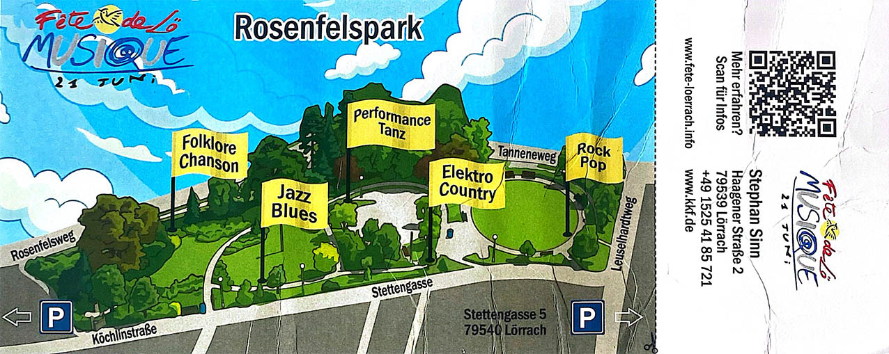 Karte Fete de la Musique Lörrach