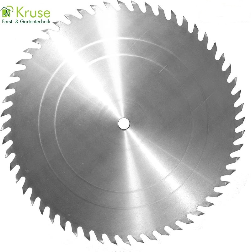 Chromstahl Kreissägeblatt, KV-Wolfszahnausführung für einfache, grobe Holzschnitte, leicht nachzuschärfen, geeignet für Tisch-, Bau- und Brennholzkreissägen.