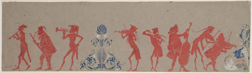 Moritz von Schwind: Silhouette von Musikanten (um 1850) aus: Albertina Wien