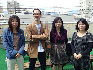 (左から)JimdoCafe京都 池田さん、JimdoCafe札幌大通 浅木輝美&浅木裕子、JimdoCafe京都 水野さん