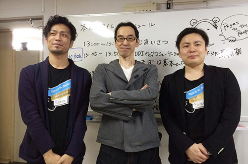 Jimdo 駒井氏(左)、JimdoCafe札幌大通 浅木(中央)、マジカルリミックス 赤間氏