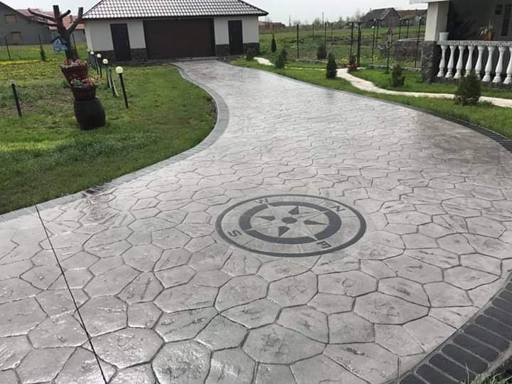 Pavaje beton amprentat și elicopterizat Slatina-Olt