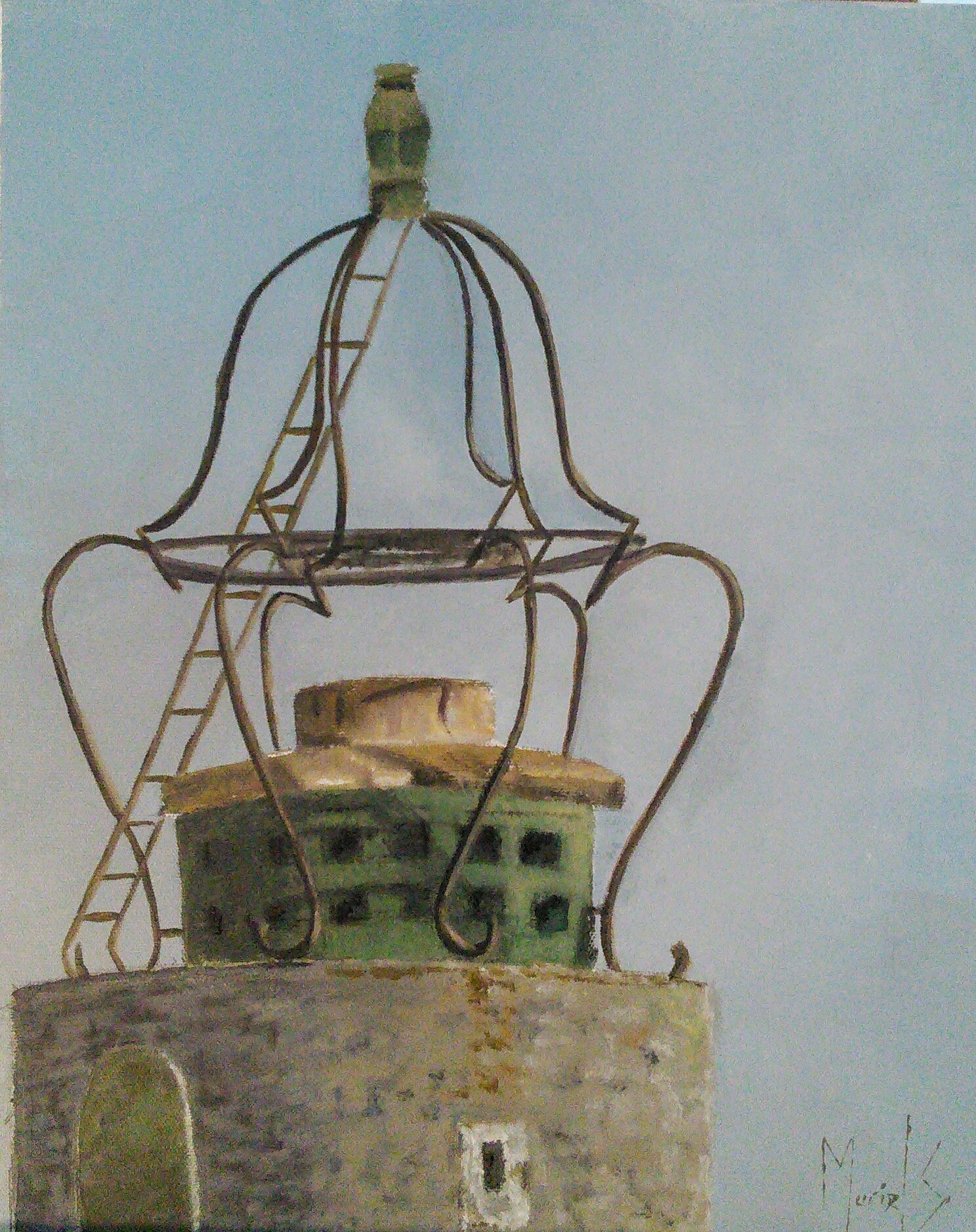 Détail, Le phare de Collioure, acrylique sur toile, 33X41, mai 2020
