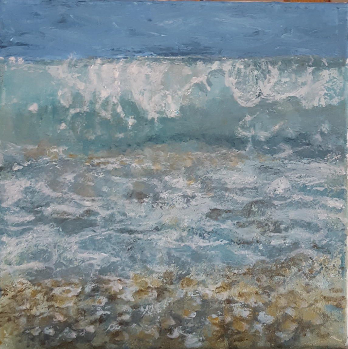 La vague, Collioure, détail, acrylique sur toile, 40x40, juillet 2021