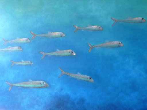 Banc d'anchois, acrylique sur toile, 80X100, 2015