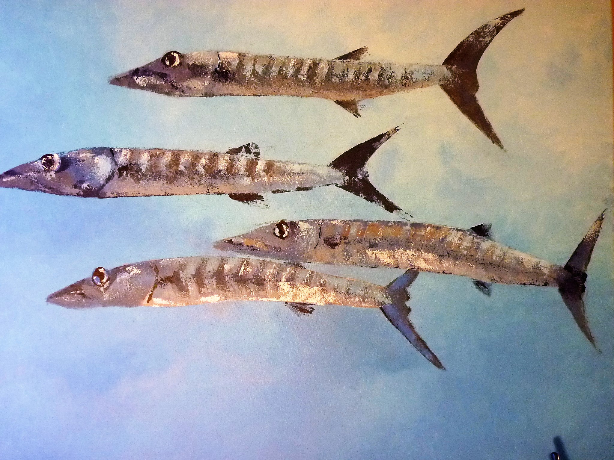 Barracudas, acrylique sur toile, 80X100, 2016