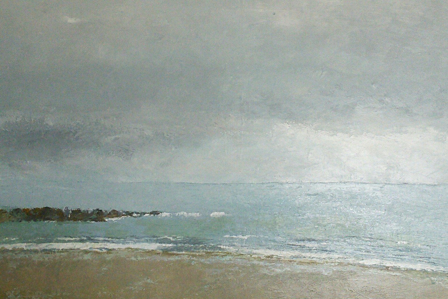 Bord de mer IV, La vague du Cotentin, acrylique sur toile, 70X50, janvier 2020