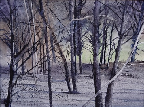Sous bois en cendre 17x23 Collection privée