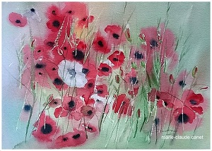 Coquelicots n° 1 26x35 Collectionprivée (2018)