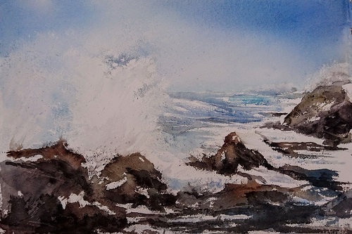 Vague éclatée n°2   (2021) 37x55 Collection privée
