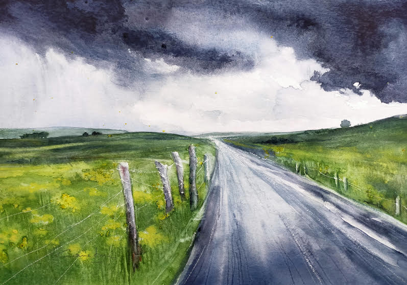 Ciel d'encre sur le chemin