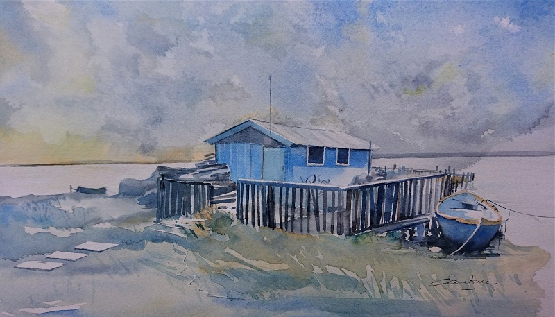 Cabane bleue étang près de Sète (34)