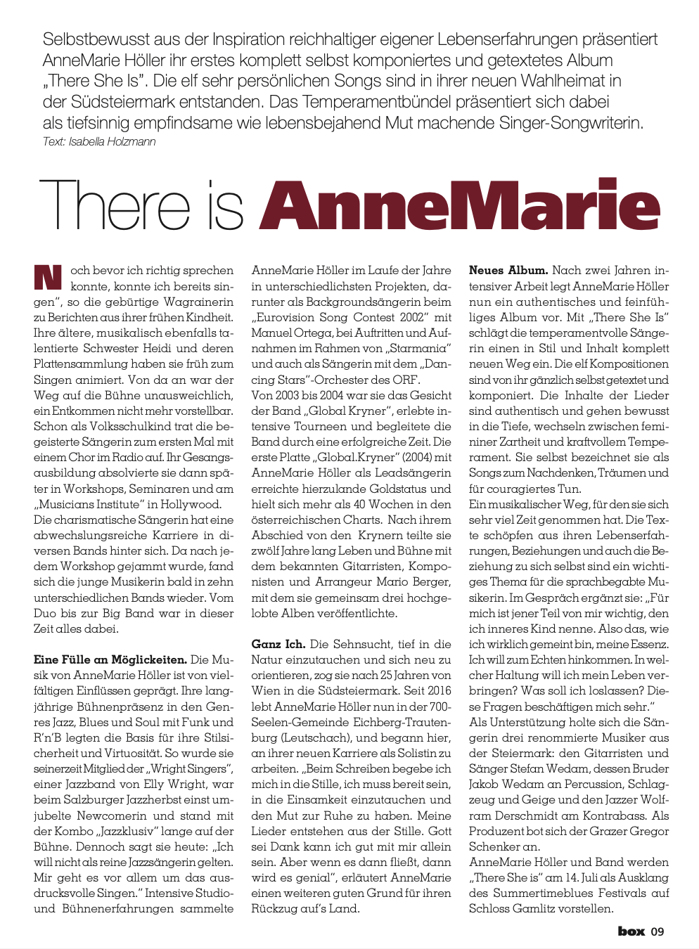 AnneMarie Hoeller - Presse