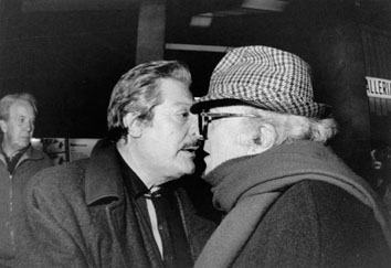 Roma, Febbraio 1989 - Marcello Mastroianni e Federico Fellini