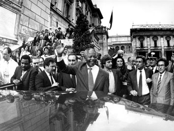 Roma, Giugno 1990 - Visita di Nelson Mandela in Campidoglio