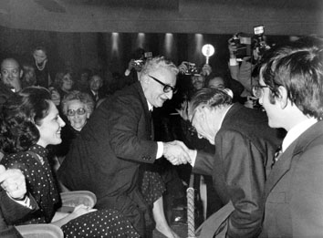 Roma, Novembre 1974 - Presidente Giovanni Leone  con Renzo Rossellini