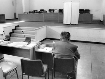 Roma, Luglio 1997 - Giulio Andreotti al processo nell'aula bunker di Rebibbia